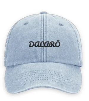 Broderad keps med texten DALARÖ, Vintage dad cap i ljusblå