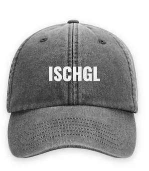 Broderad keps med texten ISCHGL, Vintage dad cap i svart