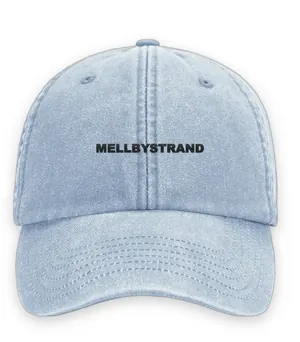 Broderad keps med texten MELLBYSTRAND, Vintage dad cap i ljusblå
