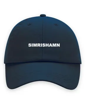 Broderad keps med texten SIMRISHAMN, Dad cap i marinblå