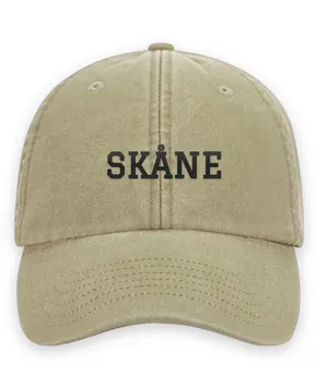 Broderad keps med texten SKÅNE, Vintage dad cap i sten
