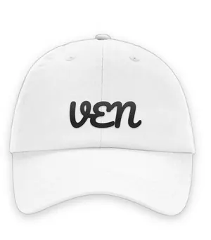 Broderad keps med texten VEN, Dad cap i vit