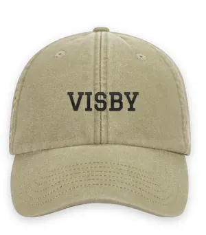 Broderad keps med texten VISBY, Vintage dad cap i sten